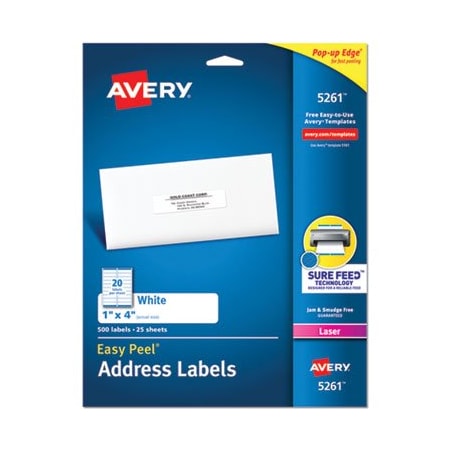 Avery Dennison LABEL, ADD, W/P, 1X4,500/PK 5261